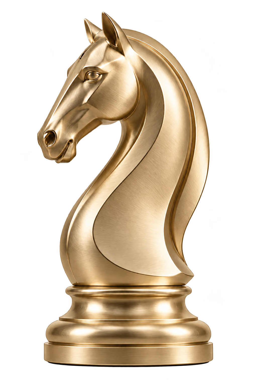 Sculpted gold chess knight